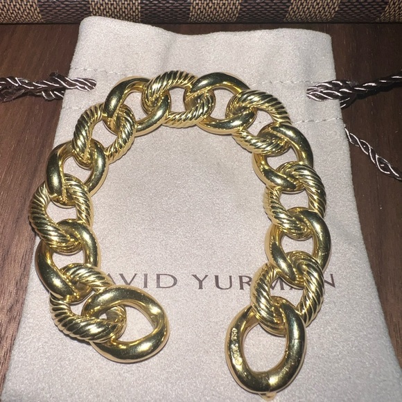 David Yurman 18K YG Jumbo Large Cable Curb Oval Link Bracelet 57 Grams!! Heavy - Picture 2 of 16
